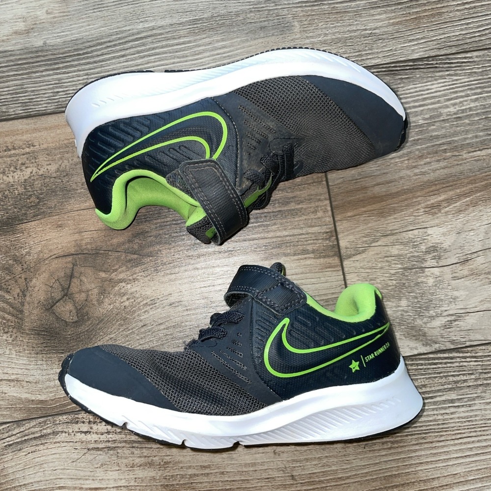 Nike Star Runner 2.0 Gray Lime Green Kids Shoes 10.5C AT1801-004 - Picture 4 of 8